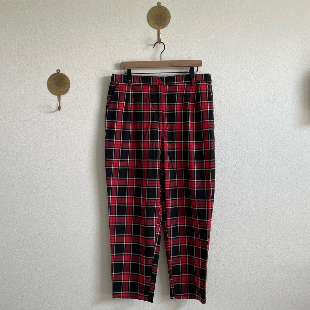Black Friday Red & Black Plaid Pants - Size 16 (2X) - New with tags